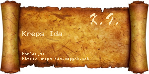 Kreps Ida névjegykártya