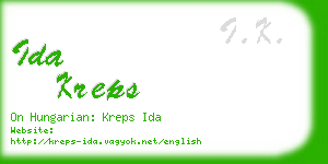 ida kreps business card